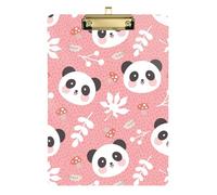Kcldeci Carino asian Bear Panda, portablocco in acrilico, formato A4, formato lettera, per studenti, insegnanti, donne, bambini, oro, 30,5 x 22,9 cm
