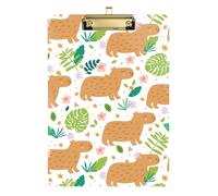 Kcldeci Carino Capybara nella giungla Acrilico Appunti Lettera Standard A4 Formati Appunti per Classe, Insegnanti Donne Clip Board Ufficio Scuola Forniture Oro 30,5 x 22,9 cm