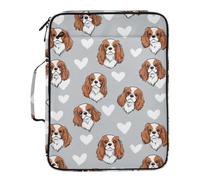 Kcldeci Cartella portadocumenti espandibile con raccoglitore a 3 anelli, Cavalier King Charles Dog2, borsa portatile da 500 fogli, per scuola, ufficio, viaggi