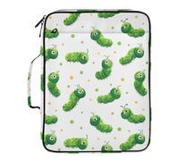 Kcldeci Cartella portadocumenti espandibile con raccoglitore a 3 anelli, verde affamato Caterpillar 500 fogli borsa portatile per scuola, ufficio, viaggi