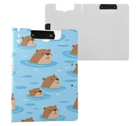 Kcldeci Cartellina portablocco pieghevole, formato A4, con motivo Capybaras, per il nuoto, per appunti, scuola, ufficio, lavoro