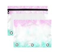Kcldeci Confezione da 2 astucci per raccoglitori a 3 anelli, rosa Tosca Binder, astuccio portamatite per casa, ufficio, materiale scolastico, Multicolore, 9.8*7*0.1inch/ 25*18*0.5cm