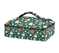 Kcldeci Contenitore termico isolato per alimenti caldi o freddi, borsa termica isolata per cibi caldi o freddi, borsa tote isolata con cappelli verdi trifoglio monete dorate per potluck cookout,
