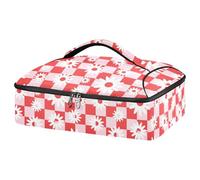 Kcldeci Daisy on Red and Pink Check - Contenitore termico termico per alimenti caldi o freddi, borsa termica per cibi caldi o freddi, borsa tote isolata per potluck cookout, feste, picnic, lasagne,