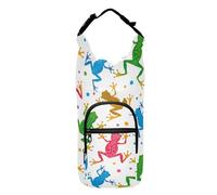 Kcldeci Divertente portabottiglie colorato con rane con tracolla borsa a tracolla con tasca per telefono custodia per bottiglia d'acqua per uomini donne escursionismo campeggio viaggi, Multicolore,