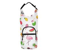 Kcldeci Flamingo Coconut Popsicle Portaborraccia con tracolla Borsa a tracolla con tasca per telefono Custodia per bottiglia d'acqua per uomini donne Escursionismo Campeggio Viaggi, Multicolore,