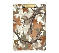 Kcldeci Foglie Caccia Camuffamento Acrilico Appunti Standard A4 Lettera Dimensione Clip Board per Classroom Scuola e Ufficio Uso per Bambini Studenti Insegnanti Oro 30,5 x 22,9 cm