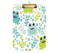 Kcldeci Frog Woodland - Tavoletta portablocco in acrilico, formato A4, formato lettera, per scuola, scuola, ufficio, per bambini, studenti, insegnanti, oro, 30,5 x 22,9 cm