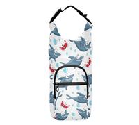 Kcldeci Happy Shark and Crab - Portaborraccia con tracolla, con tasca per telefono, per uomini e donne, escursionismo, campeggio, viaggi, Multicolore, Taglia unica