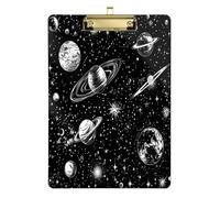 Kcldeci Lavagna portablocco in acrilico bianco e nero con sistema solare, formato A4, per scuola, infermieristica, pannello rigido per forniture per ufficio, scuola oro 30,5 x 22,9 cm