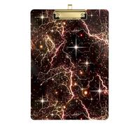 Kcldeci Lightning Bolt Nebulosa Galaxy Print Acrilico Appunti Standard A4 Lettera Dimensione Clip Board per aula Scuola e Ufficio Uso per Bambini Studenti Insegnanti Argento 30,5 x 22,9 cm