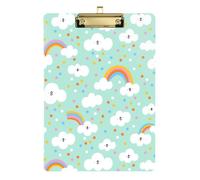 Kcldeci Little Happy Clouds - Tavolette portablocco in acrilico, formato A4, formato lettera, per scuola, scuola, ufficio, per bambini, studenti, insegnanti, oro, 30,5 x 22,9 cm