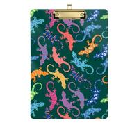 Kcldeci Lizard Cartone animato Acrilico Appunti Standard A4 Formato Lettera Clip Board per Classe, Scuola e Ufficio, per bambini, Studenti, Insegnanti, Argento 30,5 x 22,9 cm