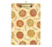 Kcldeci Pizza and Ingredients - 2 tavolette portablocco in acrilico, formato A4, per scuola, scuola, ufficio, bambini, studenti, insegnanti, colore argento, 30,5 x 22,9 cm
