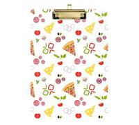 Kcldeci Pizza and Ingredients - Lavagnetta portablocco in acrilico, formato A4, formato lettera, per scuola, scuola, ufficio, per bambini, studenti, insegnanti, oro, 30,5 x 22,9 cm