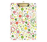 Kcldeci Pizza Ingredients - Tavoletta portablocco in acrilico, formato A4, formato lettera, per scuola, scuola, ufficio, per bambini, studenti, insegnanti, oro, 30,5 x 22,9 cm