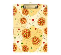 Kcldeci Pizzas and Ingredients - Lavagnetta portablocco in acrilico, formato A4, formato lettera, per scuola, scuola, ufficio, per bambini, studenti, insegnanti, oro, 30,5 x 22,9 cm