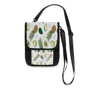 Kcldeci Portafogli da viaggio borse per telefono borse a tracolla ananas avocado borsa da viaggio per collo porta passaporto per donne e uomini, Multicolore, Taglia unica, casual