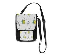 Kcldeci Portafogli da viaggio borse per telefono borse a tracolla carino Bull Terrier cartone animato con ananas borsa da viaggio per il collo porta passaporto per donne e uomini, Multicolore, Taglia