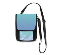 Kcldeci Portafogli da viaggio Borse per telefono Borse a tracolla Colorate Linear Gradient Blue Travel Neck Pouch Porta passaporto per donne e uomini, Multicolore, Taglia unica, casual