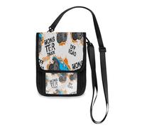Kcldeci Portafogli da viaggio Borse per telefono Borse a tracolla Monster Truck Car Travel Neck Pouch Porta passaporto per donne e uomini, Multicolore, Taglia unica, casual