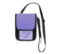 Kcldeci Portafogli da viaggio borse per telefono borse a tracolla Ombre viola glitter viaggio collo porta passaporto per donne e uomini, Multicolore, Taglia unica, casual