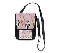 Kcldeci Portafogli da viaggio borse per telefono borse a tracolla Panda Bear con corona e simpatico gatto bianco borsa da viaggio porta passaporto per donne e uomini, Multicolore, Taglia unica, casual