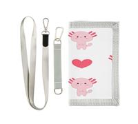 Kcldeci Portafogli per bambini per ragazzi e ragazze rosa cuori amore Axolotl bambino portafoglio novità portafoglio borsa per bambini, Multicolore, Taglia unica, Casual