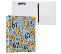 Kcldeci Raccoglitore a 3 anelli con copertina rigida, 67 anelli rotondi per pizza, 3,8 cm, con tasche interne, per scuola, ufficio, ricette, 1 confezione