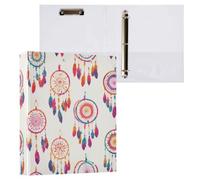 Kcldeci Raccoglitore a 3 anelli con copertina rigida, acchiappasogni colorato, 3,8 cm, anelli rotondi con tasche interne, per scuola e ufficio, ricette, 1 confezione
