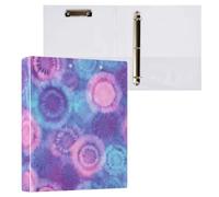 Kcldeci Raccoglitore a 3 anelli con copertina rigida, colore blu e viola, 1 anelli rotondi da 3,8 cm, con tasche interne, per scuola, ufficio, ricette, 1 confezione
