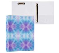 Kcldeci Raccoglitore a 3 anelli con copertina rigida, colore blu e viola, anelli rotondi da 3,8 cm, con tasche interne, per scuola, ufficio, ricette, 1 confezione
