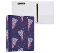 Kcldeci Raccoglitore a 3 anelli con copertina rigida, fette di pizza da 3,8 cm, con tasche interne, per scuola, ufficio, ricette, raccoglitori, 1 confezione