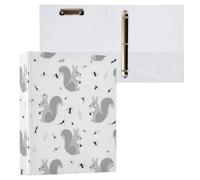 Kcldeci Raccoglitore a 3 anelli con copertina rigida, grazioso scoiattolo e formiche, anelli rotondi da 3,8 cm, con tasche interne, per scuola, ufficio, ricette, raccoglitori, confezione da 2