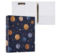 Kcldeci Raccoglitore a 3 anelli con copertina rigida, motivo: basket Star Space, 3,8 cm, anelli rotondi con tasche interne, per scuola, ufficio, ricette, raccoglitori, confezione da 2
