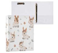 Kcldeci Raccoglitore a 3 anelli con copertina rigida, motivo farfalle asino, 3,8 cm, 200 fogli, per ufficio, casa, rientro a scuola, confezione da 2