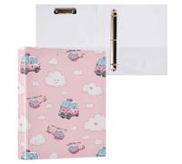 Kcldeci Raccoglitore a 3 anelli con copertina rigida, per carta formato lettera, ambulanza, auto ed elicottero, anelli rotondi da 3,8 cm, organizer per scuola/ufficio, confezione da 1