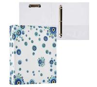 Kcldeci Raccoglitore a 3 anelli con copertina rigida per carta formato lettera, anelli rotondi che cadono con occhi malvagi, 3,8 cm, organizer per scuola/ufficio, confezione da 1