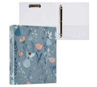 Kcldeci Raccoglitore a 3 anelli con copertina rigida per carta formato lettera, fate della foresta grigia, 1 anelli rotondi da 3,8 cm, organizer per scuola/ufficio, confezione da 1