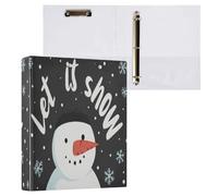 Kcldeci Raccoglitore a 3 anelli con copertina rigida per carta formato lettera, Let It Snow Pupazzo di neve anelli rotondi da 3,8 cm, organizer per scuola/ufficio, confezione da 1