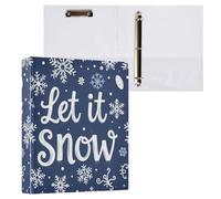 Kcldeci Raccoglitore a 3 anelli con copertina rigida per carta formato lettera, Let It Snow Snowflake anelli rotondi da 3,8 cm, organizer per scuola/ufficio, confezione da 2