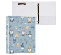 Kcldeci Raccoglitore a 3 anelli con copertina rigida per carta formato lettera, simpatico gnomo pasquale anelli rotondi da 3,8 cm, organizer per scuola/ufficio, confezione da 1