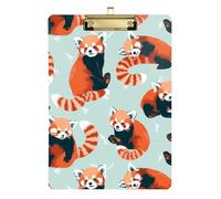 Kcldeci Red Pandas - Tavoletta portablocco in acrilico, formato A4, per scuola e infermieristica, per ufficio, scuola, 30,5 x 22,5 cm