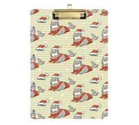 Kcldeci Seal Cartone animato Acrilico Appunti Standard A4 Formato Lettera Clip Board per Classroom School e Ufficio Uso per Bambini Studenti Insegnanti Argento 30,5 x 22,9 cm