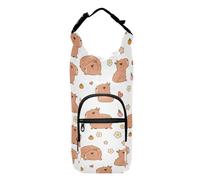 Kcldeci Simpatico e divertente portabottiglie Capybara con tracolla borsa a tracolla con tasca per telefono custodia per bottiglia d'acqua per uomini donne escursionismo campeggio viaggi, Multicolore,