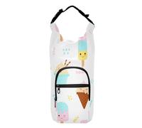 Kcldeci Simpatico gelato divertente portabottiglie con tracolla borsa a tracolla con tasca per telefono custodia per bottiglia d'acqua per uomini donne escursionismo campeggio viaggi, Multicolore,