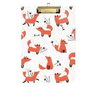 Kcldeci Sly Foxes and Floral - Portablocco in acrilico, formato A4, per studenti, insegnanti, donne, bambini, colore oro, 30,5 x 22,9 cm
