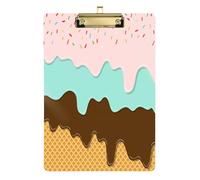 Kcldeci Sweet Ice Cream - Tavolette portablocco in acrilico, formato A4, formato lettera, per scuola, scuola, ufficio, per bambini, studenti, insegnanti, oro, 30,5 x 22,9 cm