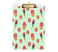 Kcldeci Tavoletta portablocco in acrilico con ciambelle, formato A4, formato lettera, per scuola, scuola, ufficio, per bambini, studenti, insegnanti, argento, 30,5 x 22,9 cm