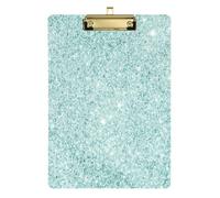 Kcldeci Tavoletta portablocco in acrilico con texture glitterata blu, formato A4, formato lettera, per scuola, scuola, ufficio, per bambini, studenti, insegnanti, argento 30,5 x 22,9 cm